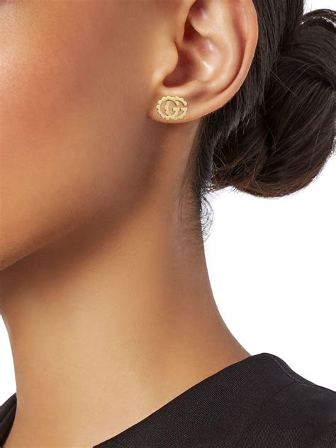 gucci stud earrings gold|gucci gold jewellery earrings.